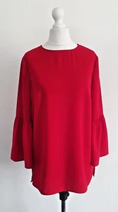 Women's, Hobbs, Blouse Top, Tunic, Size 8, Red, 3/4 Sleeves, Workwear, Xmas - Picture 1 of 6