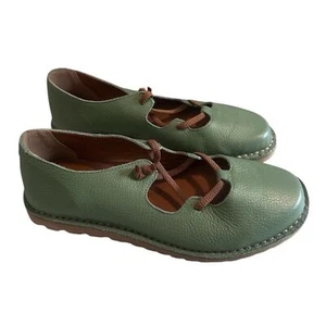 Soulier Damen 37 Grün Leder Schnürschuhe Made in Brazil Komfort - Bild 1 von 9