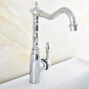 360 Degree Swivel Spout Kitchen Faucet Polished Chrome Finish Mixer Taps Qsf829 - Picture 1 of 7