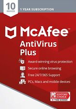 McAfee AntiVirus Protection Plus 2022 10 Device (10 PC) Internet Security 1 Year