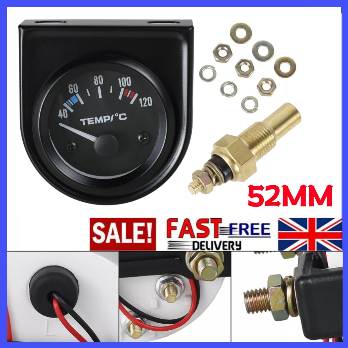 DC12V Temperature Sensor 12V Water Temperature Gauge For Motorcycles ...