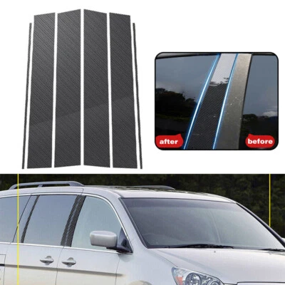 Se adapta a Honda Odyssey 2005-2010 fibra de carbono aspecto pilar postes ventana decoración cubierta Foto 1 de 4