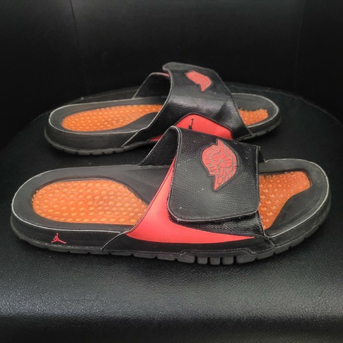 Pantofole da uomo nere rosse Jordan Hydro Slides retrò 2 breds taglia 12