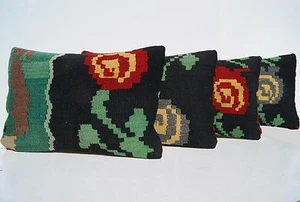 FUNDAS DE ALMOHADA TEJIDAS PLANAS LANA RECTANGULAR 30+ ALFOMBRAS DE LANA YUGOSLAVAS 20"X14" - Imagen 1 de 5