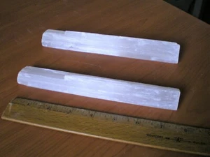2 = 7.75" Selenite Sticks Wand Rough Crystal Specimen Selenite Wand Reiki Chakra - Picture 1 of 5