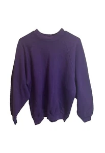 Vintage Fruit of the Loom Crewneck Sweatshirt Pullover Purple Unisex Women XL - Picture 1 of 5
