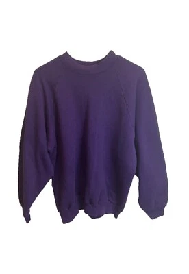 Sudadera Pullover Vintage Fruit of the Loom Cuello Redondo Púrpura Unisex Mujer XL​ Foto 1 de 4