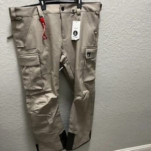 Volcom New Articulated Snowboard Pants - Dark Khaki XXLarge Slim Fit Cargo - Picture 1 of 16