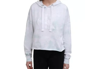 Women’s Calvin Klein Cropped Sweatshirt Mint Green & White Tie-dye Size S New - Picture 1 of 6