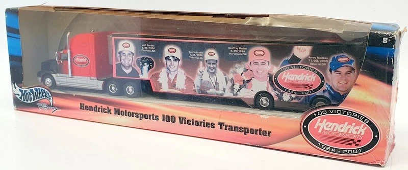 Hot Wheels 39cm Long 54686 - Hendricks Motorsport 100 Victories Transporter - Image 1 of 4