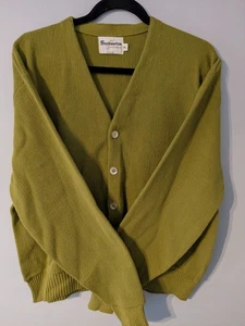 Vintage Sears Southampton Sportswear Olive Green Cardigan Sweater Button Up XL - Picture 1 of 5