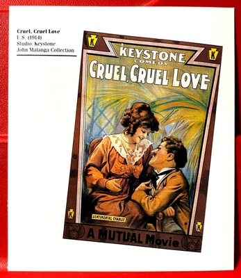 Cruel Cruel Love Charlie Chaplin Movie/Film Poster Art PICTURE/PRINT 4.5"x4"Mini - Bild 1 von 3