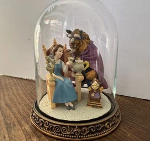 Vintage Disney Die Schöne und das Biest Glaskuppel Figur Belle Lumiere Chip Glas Globus - Bild 1 von 9