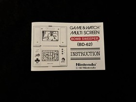 Game &Watch Nintendo BOMB SWEEPER INSTRUCTION MANUAL classic toy game electronic