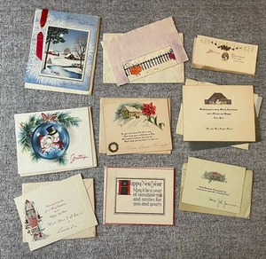 Vintage Weihnachtsgrußkarte Lot 9 Karten 20er - 40er Jahre Dallas Texas Neujahr - Bild 1 von 16