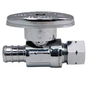 Apollo Valves Apxvs1238c Pex Straight Stop Valve Crimp Fitting 1/2" X 3/8" - Picture 1 of 2