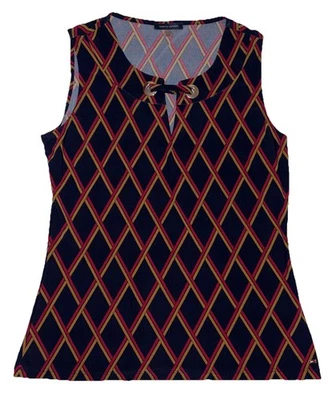 Tommy Hilfiger женщин Майка опрятный классический офис средний синий/красный/желтый - Изображение 1 из 4