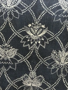 LEAH O'CONNELL TEXTILES FRANCIS  Indigo Oyster LINEN FABRIC 7 YARDS 54"W - Picture 1 of 5