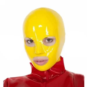 Maschera in lattice gomma occhi aperti naso e bocca gomma fetish cappuccio copricapo per festa - Foto 1 di 4