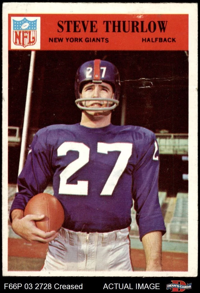 1966 Philadelphia #129 Steve Thurlow Giants-FB Stanford 3 - VG - Image 1 of 1