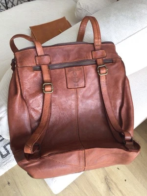 HARBOUR 2ND Large Leather CONVERTIBLE BACKPACK TOTE COGNAC Brown - Image 1 of 4