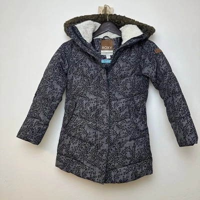Abrigo de nieve aislante impermeable de piel sintética Roxy Ellie para mujer S gris flores borrosas Foto 1 de 4