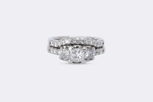 A. Jaffe 950 Platinum 1.19tcw Diamond Bridal Set Size 4.75 (13.63g.) - Picture 1 of 6