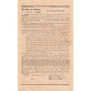1936 Real Estate Mortgage Document State of Alabama Calhoun County Legal - Picture 1 of 2