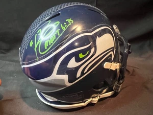 RUSSELL WILSON AUTOGRAPHED SEATTLE SEAHAWKS MINI HELMET JSA - Picture 1 of 5