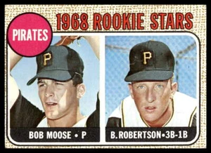 1968 Topps #36 Pirates Rookie Stars Moose/Robertson RS RC VG-VGEX wrinkle - Picture 1 of 2