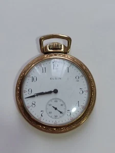Antique 1911 Elgin 313 Model 7 15j 16s Rolled Plate Case Pocket Watch Needs Work - Picture 1 of 9