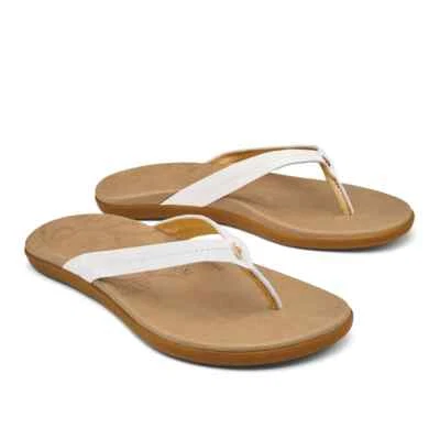 OluKai Honu Sandals - Women's - 8 / Bright White/Golden Sand - Imagem 1 de 4