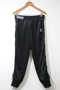 Nike Women's Joggers Size M Black Reflective Lace Up Sheer Side Panel Logo - VGC - Picture 1 of 13
