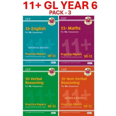 11+ Plus Year 6 GL Assessment Practice Papers Ages 10-11 Pack 3 with Answer CGP - Image 1 of 4