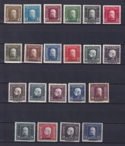 SERBIA 1916, Sc# 1N22-1N42, CV $253, Austrian occupation, MH Cover