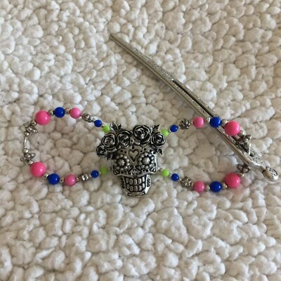 Clip de pelo de metal Lilla Rose Flexi caramelo azúcar calavera XL Foto 1 de 3