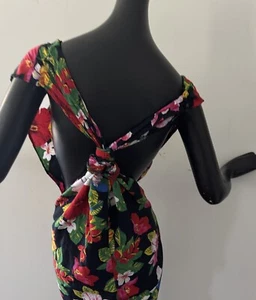 Vtg 80s 90s Jumpsuit Playsuit Rayon Hawaiian Dress Tiki Oasis One Size - Picture 1 of 9