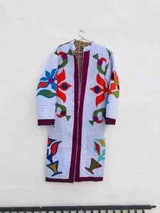Embroidered Handmade Coat , Patchwork jacket ,Quilted jacket , Katha work jacket - Picture 1 of 6