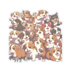 Puppy Love #2 Kiss-Cut Stickers - Picture 1 of 25