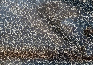Black Floral Cotton Fabric 44 wide 1 yard - Picture 1 of 1