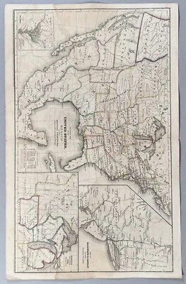 Antique 1845 William Woodbridge Color Map United States Mexico British Provinces - Image 1 of 4