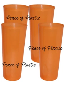 Tupperware Juego de 4 Vasos Lados Rectos 16 Oz Vasos Tazas Naranja NUEVO - Imagen 1 de 4