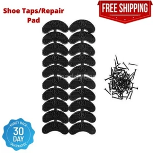 10 Pairs Black Color Rubber Shoe Heel Plates Taps Heel Repair Pad Replacement - Picture 1 of 4