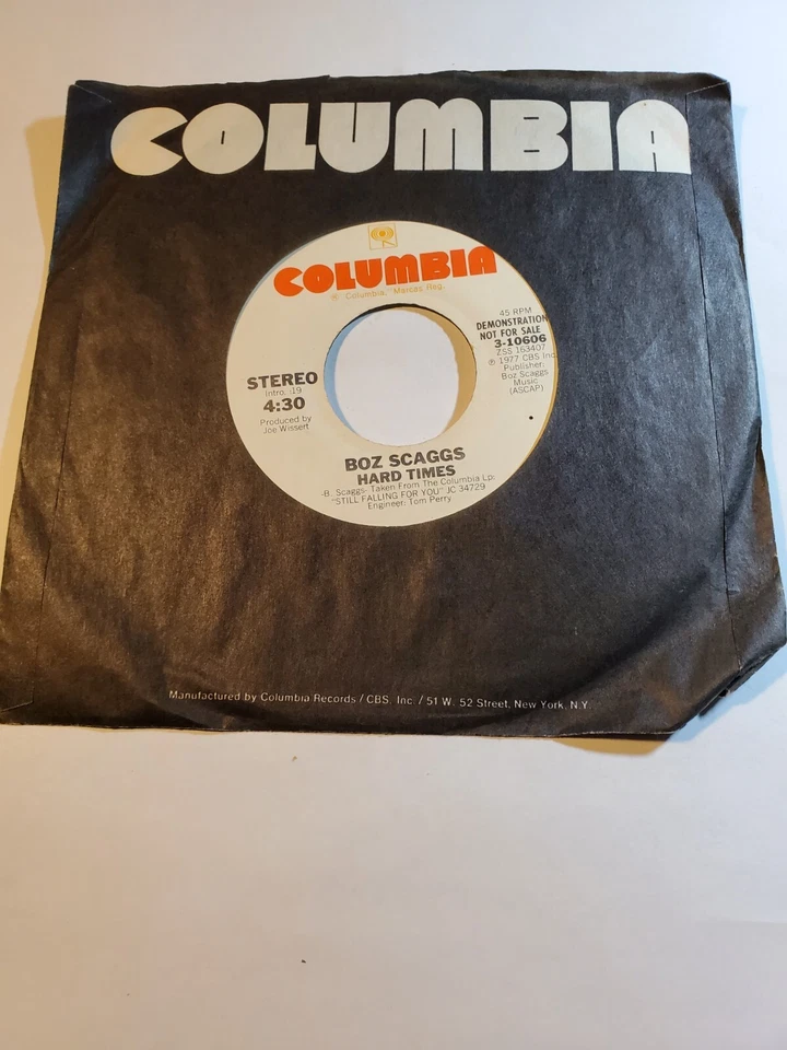 BOZ SCAGGS ~ Hard Times PROMO 45rpm 1977 VG+ F53A - Image 1 of 1