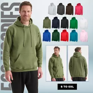 Unisex Classic Hoodies 300 GSM Double Fabric Hooded Sweatshirts Uneek UC502 - Picture 1 of 20