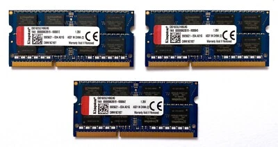 Kingston 24GB (3 x 8GB) DDR3/DDR3L SO-DIMM PC3-12800 DDR3-1600 CBD16D3LS1KBG/8G - Image 1 of 2