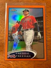 2012 Topps Chrome #19 Freddie Freeman Orange Refractor Atlanta Braves SP Card