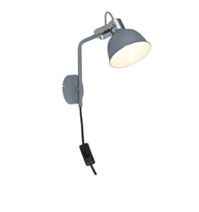 Modernas luces de pared de cabecera gris lectura plug-in pantalla ajustable E14 LED lámparas - Imagen 1 de 3