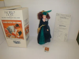 Vom Winde verweht Puppenwelt Puppe Scarlett O'Hara im grünen Samtkleid hat Etikett - Bild 1 von 12
