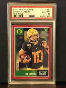 Panini Score #362 Red Zone 2020/20 radiocontrol novato Justin Herbert PSA 10 SP SSP - Imagen 1 de 2
